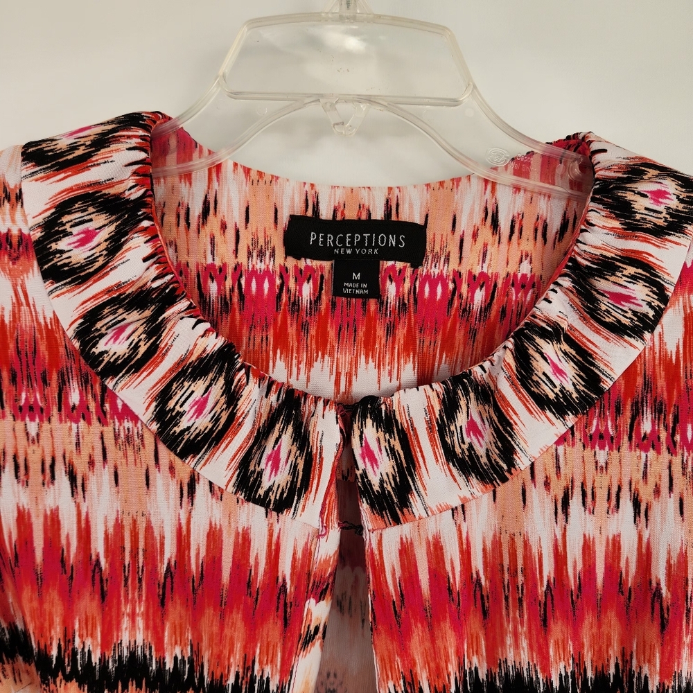 Perceptions Vibrant Pink and Black Blouse